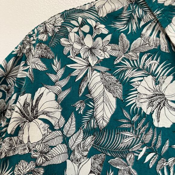 Tori Richard Green Floral Hawaiian Aloha Tropical Cotton Button Shirt 2XL - Picture 7 of 10
